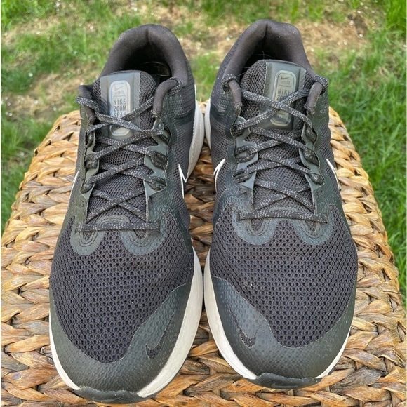 Nike mens Zoom Span 4 Road Running Shoes Black/White-dark Smoke Gray. Size 9.5 - Picture 6 of 10
